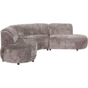 Leen Bakker - Hoekbank Luna Rond - Cremona - Stof - Taupe - 260x260x80 Cm