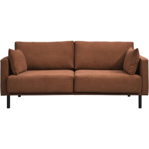 Leen Bakker - Bank Siem 2,5-zits - Rib Fjord - Terracotta - Stof - Bruin - 94x193x83 Cm