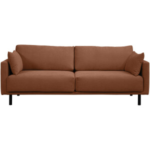 Leen Bakker - Bank Siem 3-zits - Rib Fjord - Terra - Stof - Bruin - 94x208x83 Cm