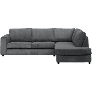 20% korting - Leen Bakker - Hoekbank Stuttgart Rechts - Antraciet - Stof - Grijs - 205x265x80 Cm