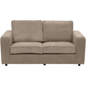 20% korting - Leen Bakker - Bank Stuttgart 2-zits - Stof - Taupe - 94x170x80 Cm