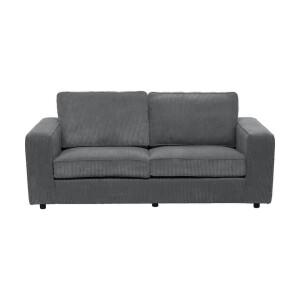 20% korting - Leen Bakker - Bank Stuttgart 3-zits - Antraciet - Stof - Grijs - 94x195x80 Cm