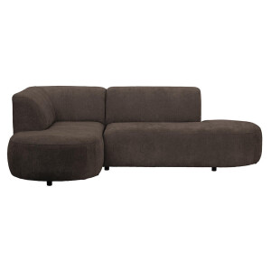 Leen Bakker - Hoekbank Luna Links - Rebel - Stof - Bruin - 170x260x80 Cm