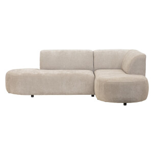 Leen Bakker - Hoekbank Luna Rechts - Rebel - Stof - Beige - 170x260x80 Cm