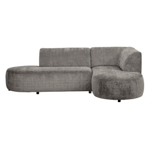 Leen Bakker - Hoekbank Luna Rechts - Cremona - Stof - Taupe - 170x260x80 Cm