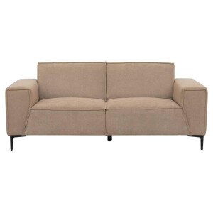 20% korting - Leen Bakker - Bank Romy - 2-zits - Curio - Stof - Beige - 90x195x78 Cm