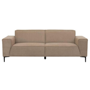 20% korting - Leen Bakker - Bank Romy - 3-zits - Curio - Stof - Beige - 90x220x78 Cm