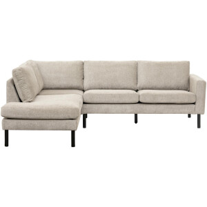Leen Bakker - Hoekbank Collin Links - Stof - Crème - 195x247x81 Cm