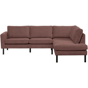 Leen Bakker - Hoekbank Collin Rechts - Terra - Stof - Rood - 195x247x81 Cm