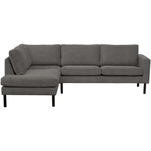 Leen Bakker - Hoekbank Collin Links - Antraciet - Stof - Grijs - 195x247x81 Cm
