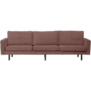 Leen Bakker - Bank Collin 4-zits - Terra - Stof - Rood - 90x280x81 Cm