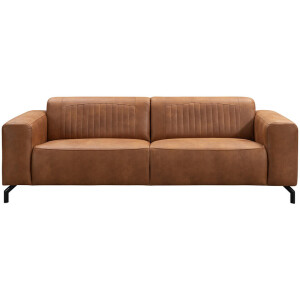 20% korting - Leen Bakker - Bank Otis - 3-zits - Kastanje - Microleer - Bruin - 94x230x77 Cm