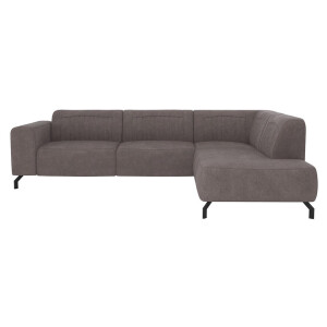 20% korting - Leen Bakker - Hoekbank Otis Rechts - Rook - Microleer - Grijs - 210x276x77 Cm