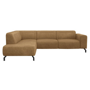 Leen Bakker - Hoekbank Otis Links - Toffee - Microleer - Bruin - 210x276x77 Cm