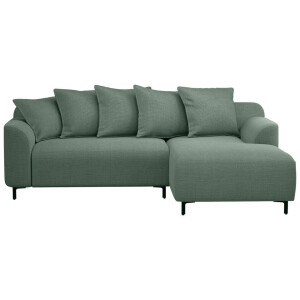 20% korting - Leen Bakker - Bank Elsa Met Chaise Longue Rechts - Eden - Salie - Stof - Groen - 177x246x84 Cm