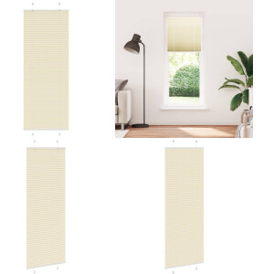 vidaXL Plissé rolgordijn 70x200 cm stofbreedte 69,4 cm polyester crème - Plisségordijn - Geplooide Jaloezieën - Geplooide Zonwering - Plisse Blind