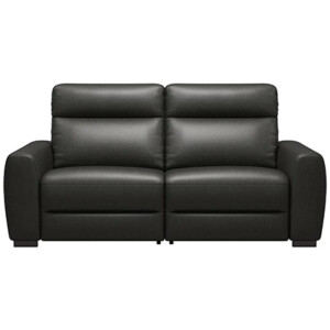 Leen Bakker - Bank James Elektrisch Verstelbaar 3-zits - Stof Melbourne - Leder - Zwart - 95x198x100 Cm