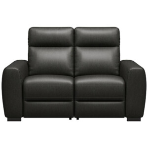 Leen Bakker - Bank James 2-zits - Stof Melbourne - Leder - Zwart - 95x160x100 Cm