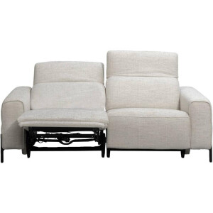 Leen Bakker - Bank Dave 3-zits - Elektrisch Verstelbaar - Licht - Stof - Grijs - 105x198x79 Cm