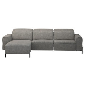 Leen Bakker - Hoekbank Dave Links - Elektrisch Verstelbaar - Pure - Stof - Grijs - 172x275x79 Cm