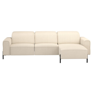 Leen Bakker - Hoekbank Dave Rechts - Elektrisch Verstelbaar - Stof - Crème - 172x275x79 Cm