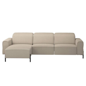 Leen Bakker - Hoekbank Dave Links - Elektrisch Verstelbaar - Stof - Taupe - 172x275x79 Cm