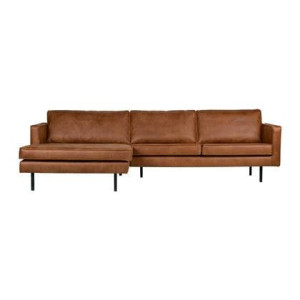 BePureHome Rodeo Chaise Longue Links - Eco-leder - Cognac