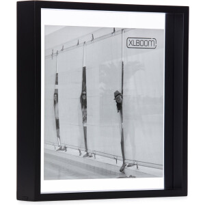 XLBoom Floating Box Fotolijst Zwart 32x32cm - Zwevend houten frame met glas - Verkrijgbaar in wit, lichtbruin, donkerbruin en zwart – Tijdloze design fotolijst voor modern wonen