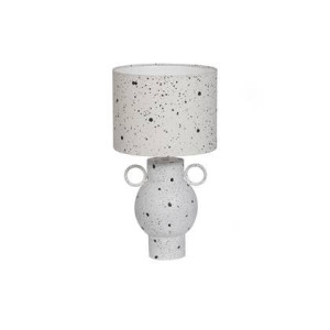 Basiclabel Tafellamp Hoed - Metaal - Wit|Zwart - 46x25x25