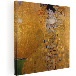 Artaza Canvas Schilderij Gustav Klimt Schilderijen - 40x40 cm - Wanddecoratie Gouden Vrouw - Muurdecoratie Klassiek - Decoratie Portret