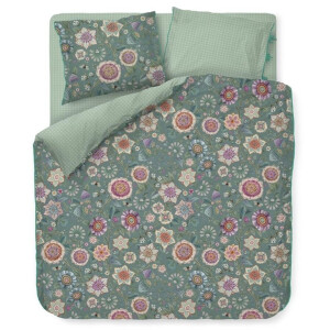 Pip Studio Viva Las Flores Dekbedovertrek - Tweepersoons - 200x200/220 cm - Groen