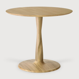 Ethnicraft Ronde Bistrotafel 'Torsion' Gevernist Eikenhout, 90cm