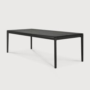 Ethnicraft Eettafel 'Bok' Gevernist Eikenhout, 220 x 95cm, kleur Zwart