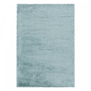 Flycarpets Hoogpolig Effen Vloerkleed - Kleur: Blauw - 140x200cm
