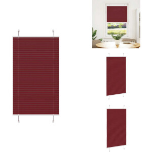 vidaXL Plisségordijn - Geplooide Jaloezieën - Geplooide Zonwering - Plisse Blind - Plissé rolgordijn 75x100 cm stofbreedte 74,4 cm bordeauxrood