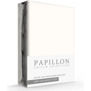 Papillon hoeslaken - katoen satijn - 160 x 200 - Crème