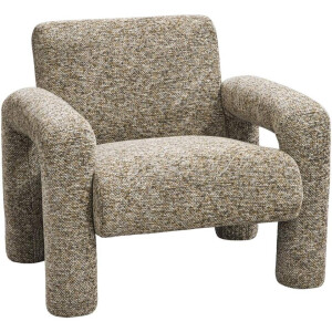Leen Bakker - Fauteuil Puck - Melange - Stof - Bruin - 78x88x85 Cm