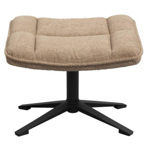 Leen Bakker - Hocker Emily - Caramel - Polyester - Bruin - 55x22.5x45 Cm