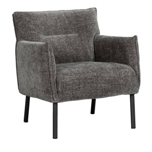 Leen Bakker - Fauteuil Teun - Antraciet - Stof - Grijs - 70x77x74 Cm