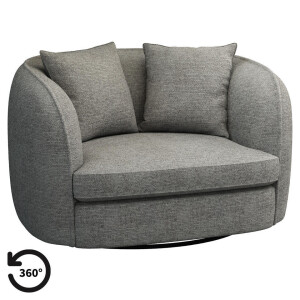 Leen Bakker - Draaibare Loveseat Enzio - Wandy - Stof - Grijs - 95x129x75 Cm