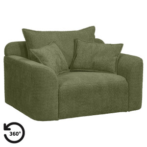 20% korting - Leen Bakker - Draaibare Loveseat Elsa - Anthology - Stof - Groen - 99x128x84 Cm