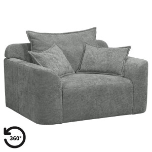 20% korting - Leen Bakker - Draaibare Loveseat Elsa - Eden - Stof - Grijs - 99x128x84 Cm