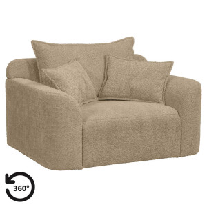 20% korting - Leen Bakker - Draaibare Loveseat Elsa - Anthology - Stof - Taupe - 99x128x84 Cm