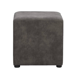 Leen Bakker - Hocker Nando - Antraciet - 45x45x45 Cm - Stof - Grijs
