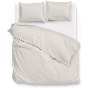 Zohome Dekbedovertrek Satinado - Effen Bedlinnen - 200x220 - Off-White - Dekbedhoes van 100% Katoen-Satijn