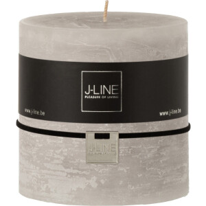 J-Line cilinderkaars - lichtgrijs - large - 75U - 6 stuks