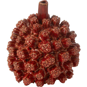 J-Line vaas Saki - keramiek - rood - small - Ø 19 cm