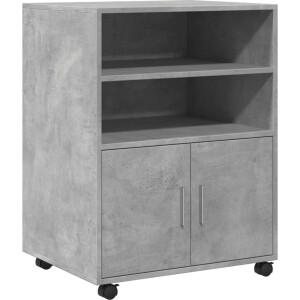 vidaXL - Rolkast - 60x48x81 - cm - bewerkt - hout - betongrijs