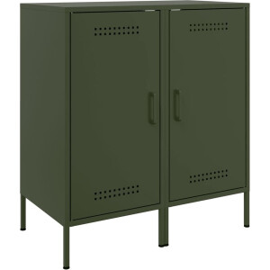 vidaXL - Dressoirs - 2 - st - 36x39x79 - cm - staal - olijfgroen