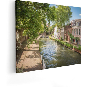 Artaza Canvas Schilderij Oudegracht In Utrecht  - 100x80 - Groot - Foto Op Canvas - Canvas Print